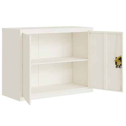 Dokumentskåp vit 90x40x70 cm stål