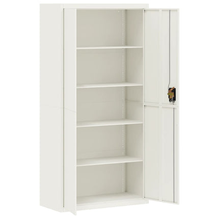 Förvaringsskåp vit 90x40x180 cm stål