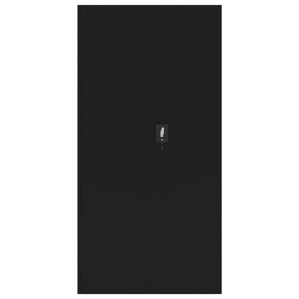 Förvaringsskåp svart 90x40x180 cm stål