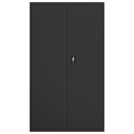 Dokumentskåp svart 105x40x180 cm stål
