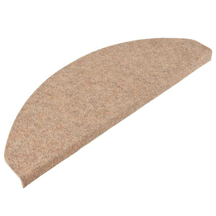 Trappstegsmattor självhäftande 10 st beige 65x22,5x3,5 cm