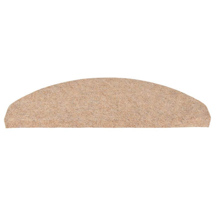 Trappstegsmattor självhäftande 10 st beige 65x22,5x3,5 cm