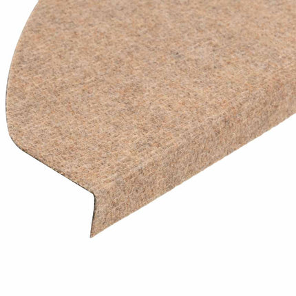 Trappstegsmattor självhäftande 10 st beige 65x22,5x3,5 cm