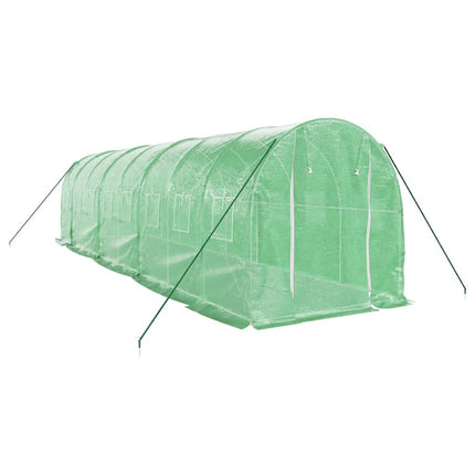 Växthus med stålram grön 16 m² 8x2x2 m