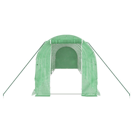 Växthus med stålram grön 16 m² 8x2x2 m