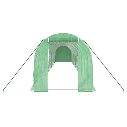 Växthus med stålram grön 24 m² 12x2x2 m