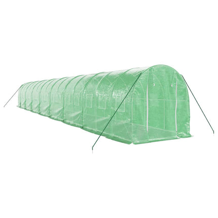 Växthus med stålram grön 32 m² 16x2x2 m