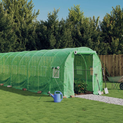 Växthus med stålram grön 40 m² 20x2x2 m