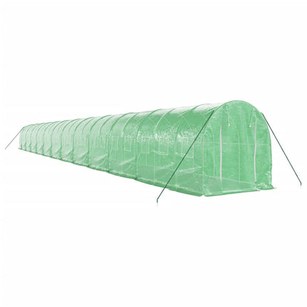 Växthus med stålram grön 48m² 24x2x2 m