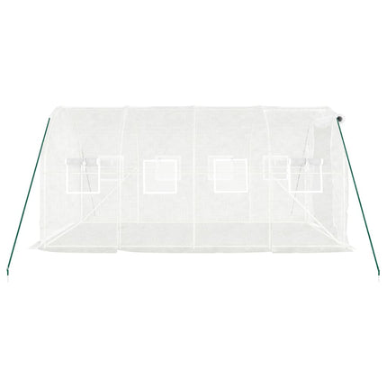 Växthus med stålram vit 8 m² 4x2x2 m