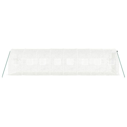 Växthus med stålram vit 16 m² 8x2x2 m