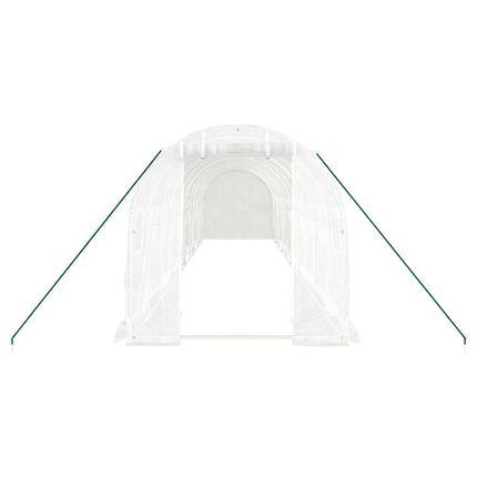 Växthus med stålram vit 20 m² 10x2x2 m
