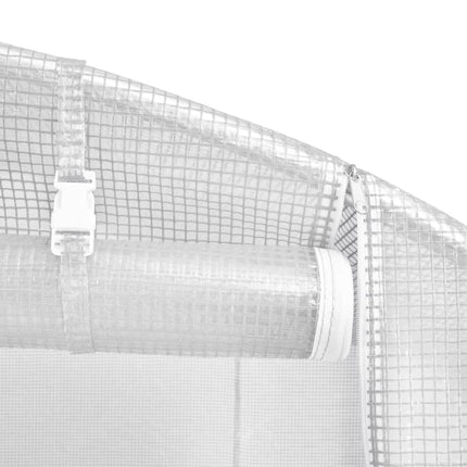 Växthus med stålram vit 24 m² 12x2x2 m