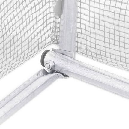 Växthus med stålram vit 28 m² 14x2x2 m