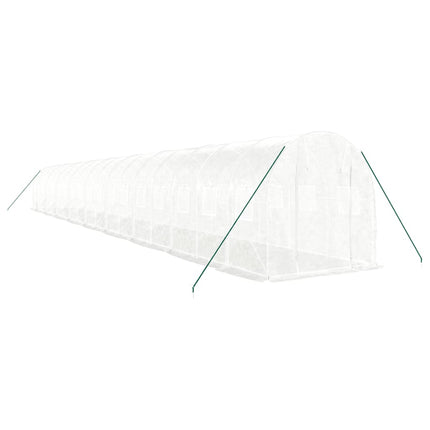 Växthus med stålram vit 36 m² 18x2x2 m