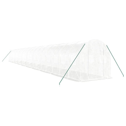 Växthus med stålram vit 40 m² 20x2x2 m