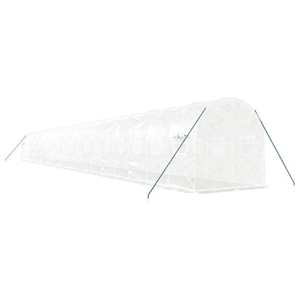 Växthus med stålram vit 40 m² 20x2x2 m