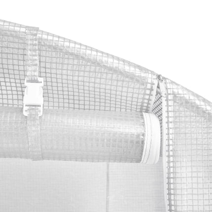 Växthus med stålram vit 40 m² 20x2x2 m