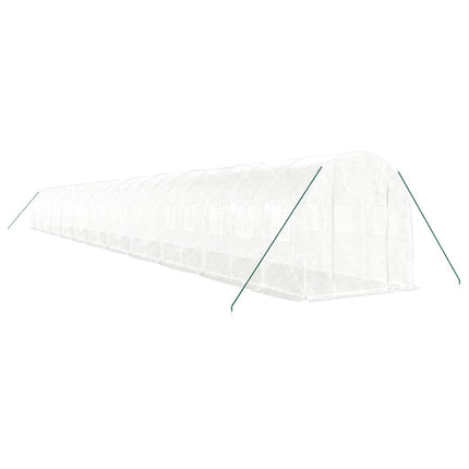 Växthus med stålram vit 44 m² 22x2x2 m