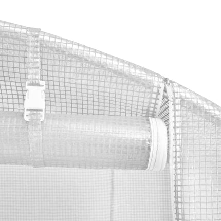 Växthus med stålram vit 44 m² 22x2x2 m