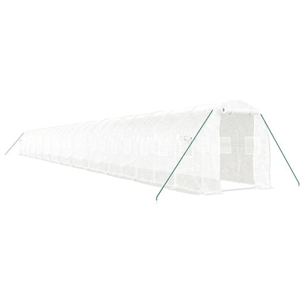 Växthus med stålram vit 48m² 24x2x2 m