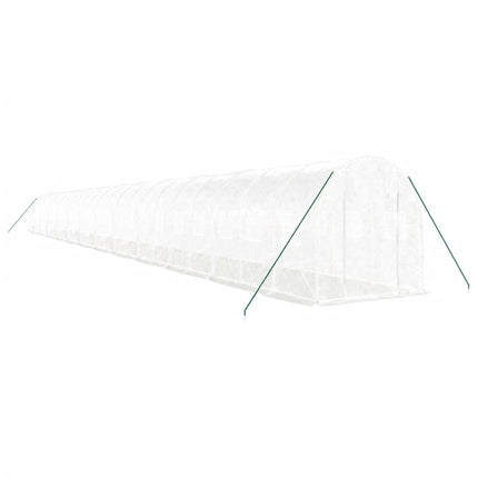 Växthus med stålram vit 48m² 24x2x2 m