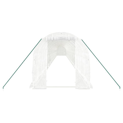 Växthus med stålram vit 48m² 24x2x2 m