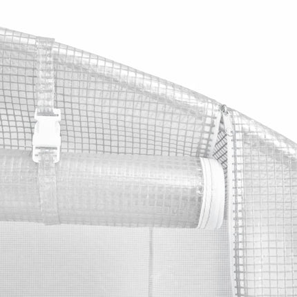Växthus med stålram vit 48m² 24x2x2 m