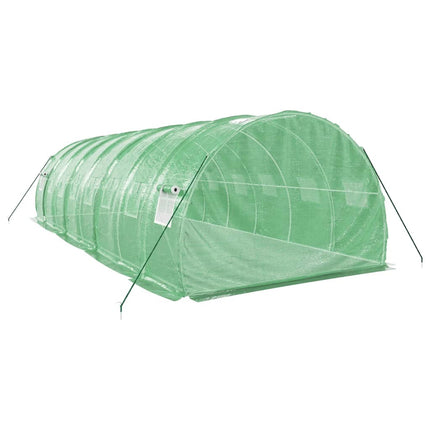 Växthus med stålram grön 24 m² 8x3x2 m