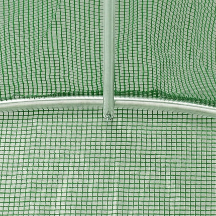 Växthus med stålram grön 24 m² 8x3x2 m
