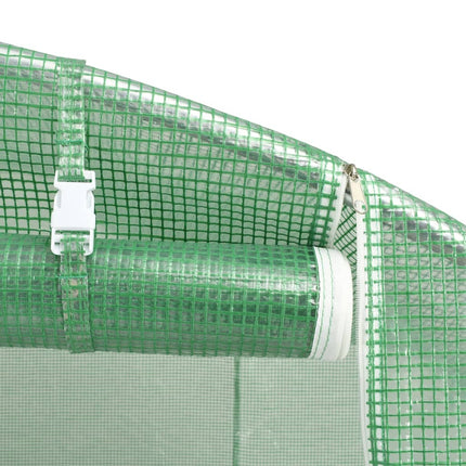 Växthus med stålram grön 36 m² 12x3x2 m