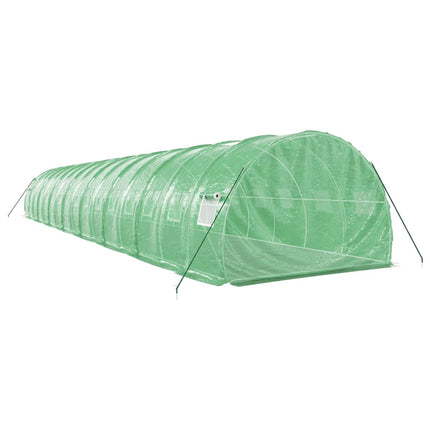 Växthus med stålram grön 48 m² 16x3x2 m