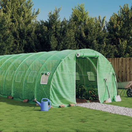 Växthus med stålram grön 54 m² 18x3x2 m