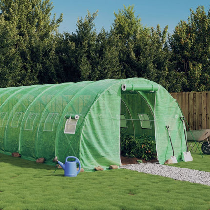 Växthus med stålram grön 60 m² 20x3x2 m