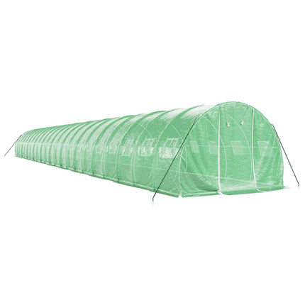 Växthus med stålram grön 66 m² 22x3x2 m
