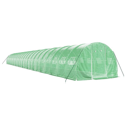 Växthus med stålram grön 72 m² 24x3x2 m