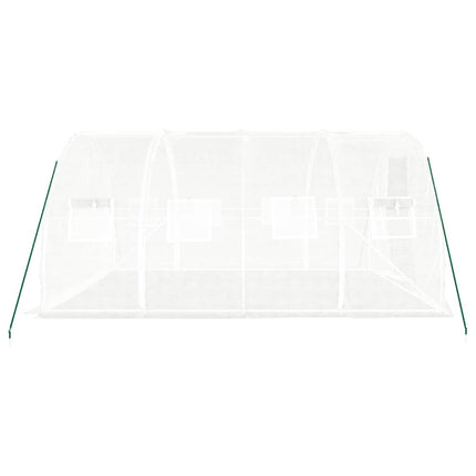 Växthus med stålram vit 12 m² 4x3x2 m