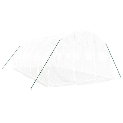 Växthus med stålram vit 18 m² 6x3x2 m
