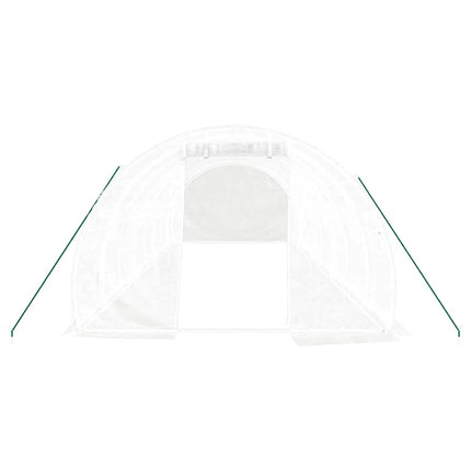 Växthus med stålram vit 24 m² 8x3x2 m