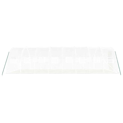 Växthus med stålram vit 24 m² 8x3x2 m