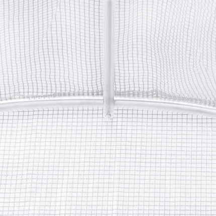 Växthus med stålram vit 24 m² 8x3x2 m