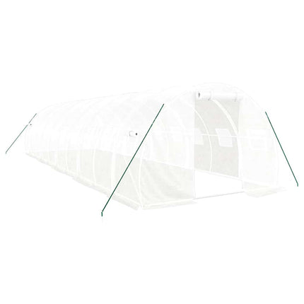 Växthus med stålram vit 30 m² 10x3x2 m