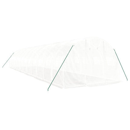 Växthus med stålram vit 36 m² 12x3x2 m