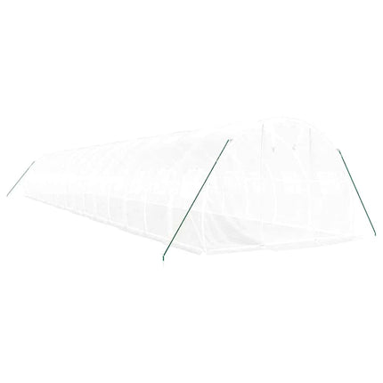 Växthus med stålram vit 48 m² 16x3x2 m