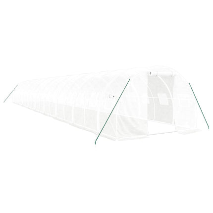 Växthus med stålram vit 54 m² 18x3x2 m