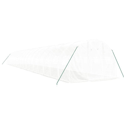 Växthus med stålram vit 54 m² 18x3x2 m