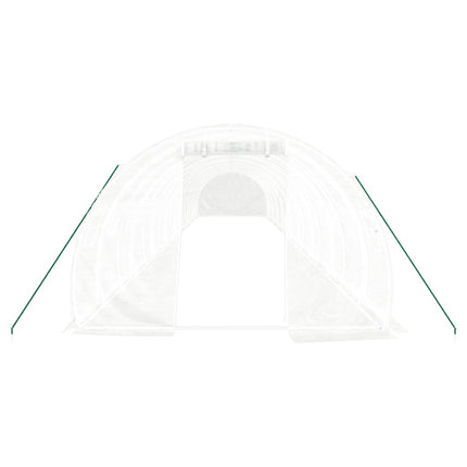 Växthus med stålram vit 54 m² 18x3x2 m