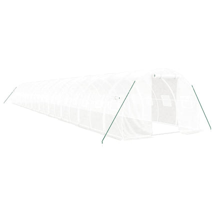 Växthus med stålram vit 60 m² 20x3x2 m