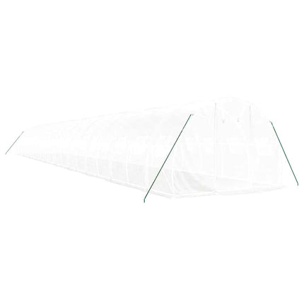 Växthus med stålram vit 60 m² 20x3x2 m