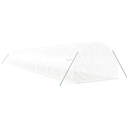 Växthus med stålram vit 60 m² 20x3x2 m